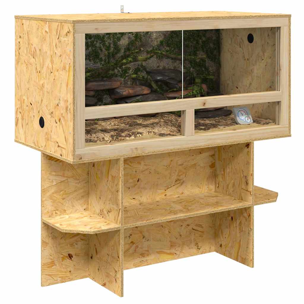 Základňa pre terárium v hnedej farbe 100 x 50 x 50 cm vyrobená z OSB