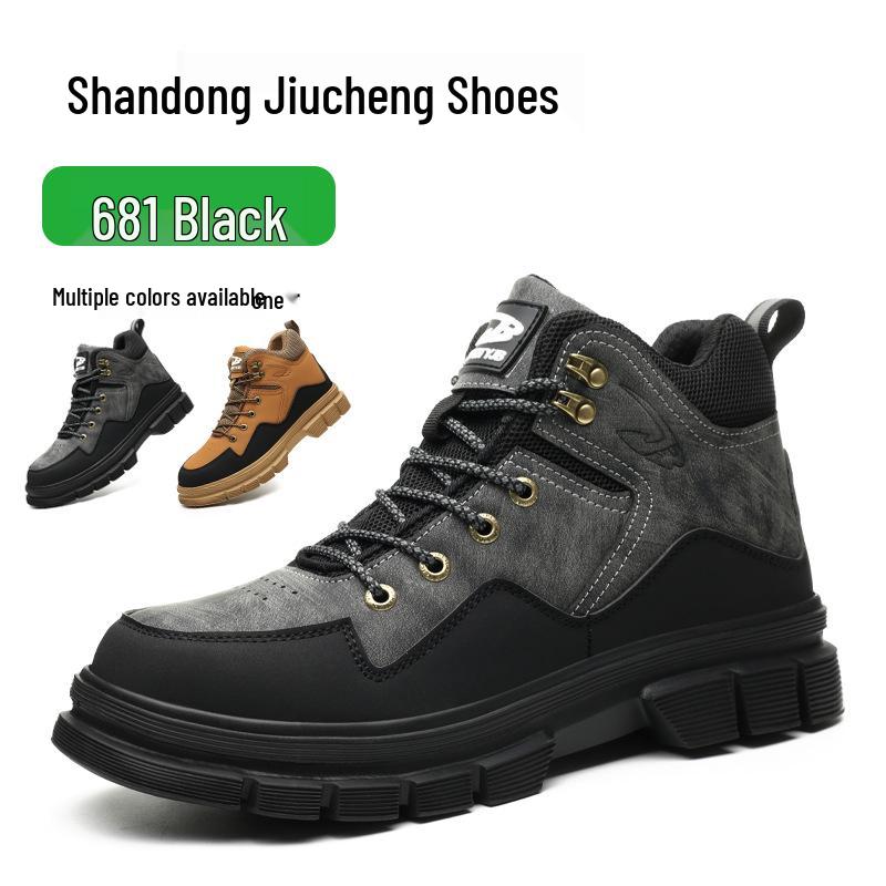 Men's Steel Toe Work Boots - Four-Season, Anti-Smash, Puncture-Resistant, Durable Construction Safety Shoes