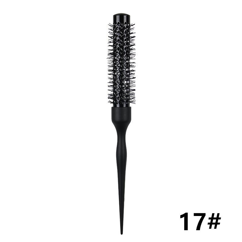 1PC Czarny okrągły grzebień do włosów szczotka do stylizacji włosów grzebień nylonowy cylinder grzebień do kręconych włosów aluminiowa rura narzędzie salonowe