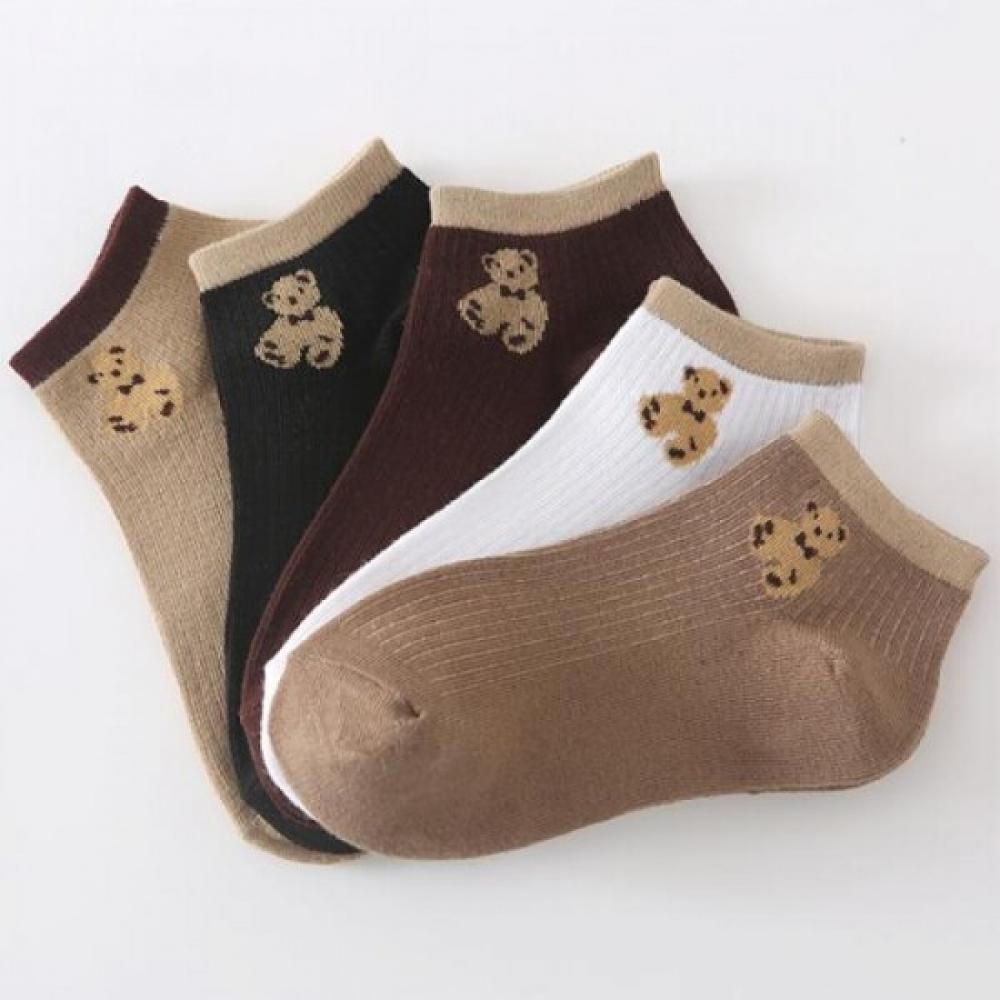 Shop Women S Cute Bear Ankle SockS 5 Pair Set wdmS wSo tS14111979