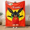 Bing Bunny Flannel Blanket With Customizable Name Soft And Comfortable Shawl Blanket For All Seasons Suitable For Home Travel Camping Office
