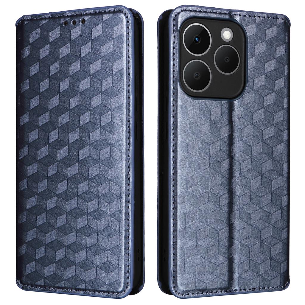 For Realme 15T 5G Case Wallet Rhombus Imprinted Leather Phone Cover