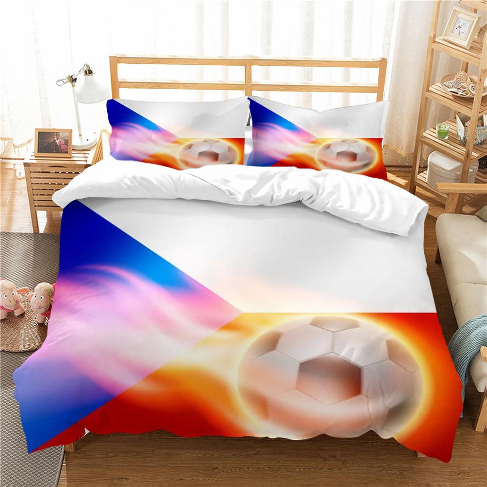 3D Football Printing Home Bedclothes Comforter Duvet Cover Bedding Set Duvet Covers Boy Children Bed Suit Comfortable