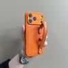 Niche Ins Xingyu Orange Leather Wristband Apple 17promax Mobile Phone Case IPhone16/13 Anti-drop 15
