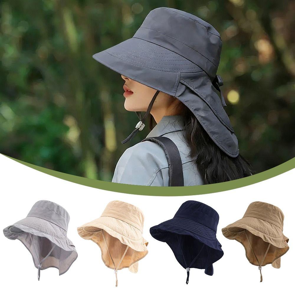 Adjustable Summer Sun Cap Neck Protection Fisherman Hat New Women's Sun Hat