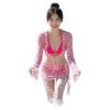 Swimsuit female split sexy bikini four-piece set white strap skirt hot spring vacation pure desire seaside vacation