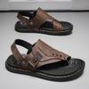 Fashion Fashion Leather Slippers for Men Luxury Leather Sandals Summer Casual Slip On Leather Shoes Man Ultra Soft Solid Cowhide Slides