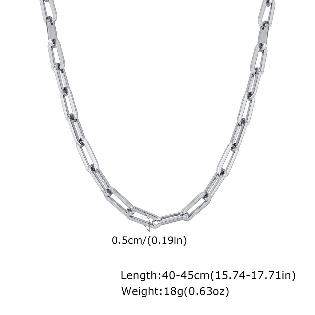 Jewelry Stainless Steel Rectangle Chain Necklace 18K Gold Ladies Necklace Accessories 1822