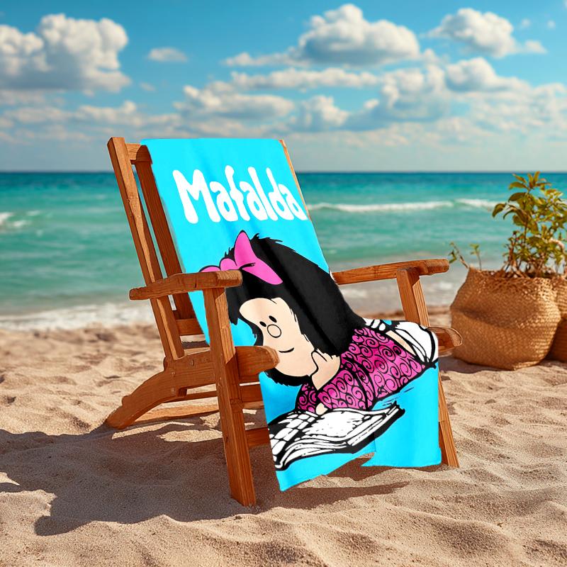 1pc Mafalda1 Beach Towel, Comfortable and Thick, and Swimming/Bath/Picnic/Camping Towel, Suitable for Seaside Beaches