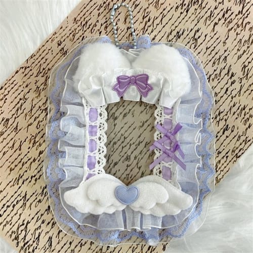 G-Trigger Frill Lace Decorative Trading Card Case, Lavender, Perfect for Oshikatsu Merchandise, Card Case, Card Display, Storage, B8