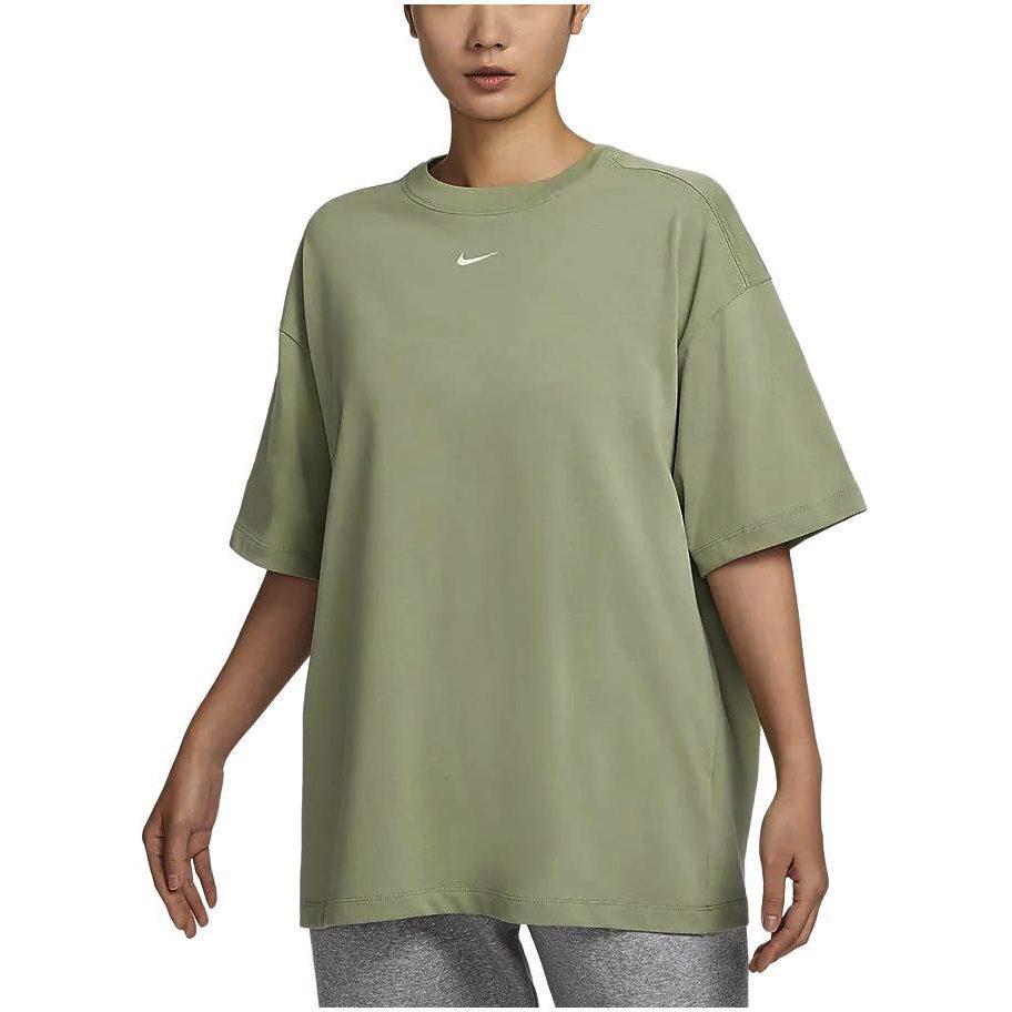 Nike Sportswear Essentials Drop Shoulder Sleeve T Shirt Women's Oil Green DX7911-386