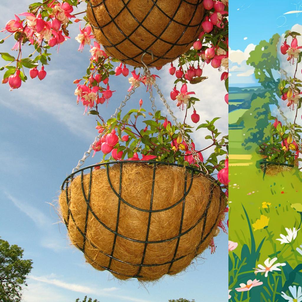8/10/12/14/16 Inch Round Coconut Palm Pot Liner Hanging Basket Replacement Liner Gardening Planting Cultivating Accessories