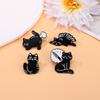 Adorable Black Cat Cartoon Brooch: Simple Animal-Shaped Accessory