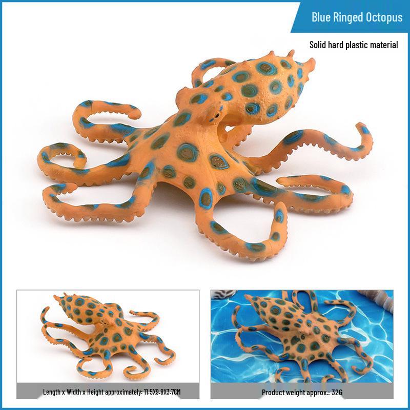 Children's Cognitive Marine Animal Octopus Model - Blue-Ringed & Leopard Variants