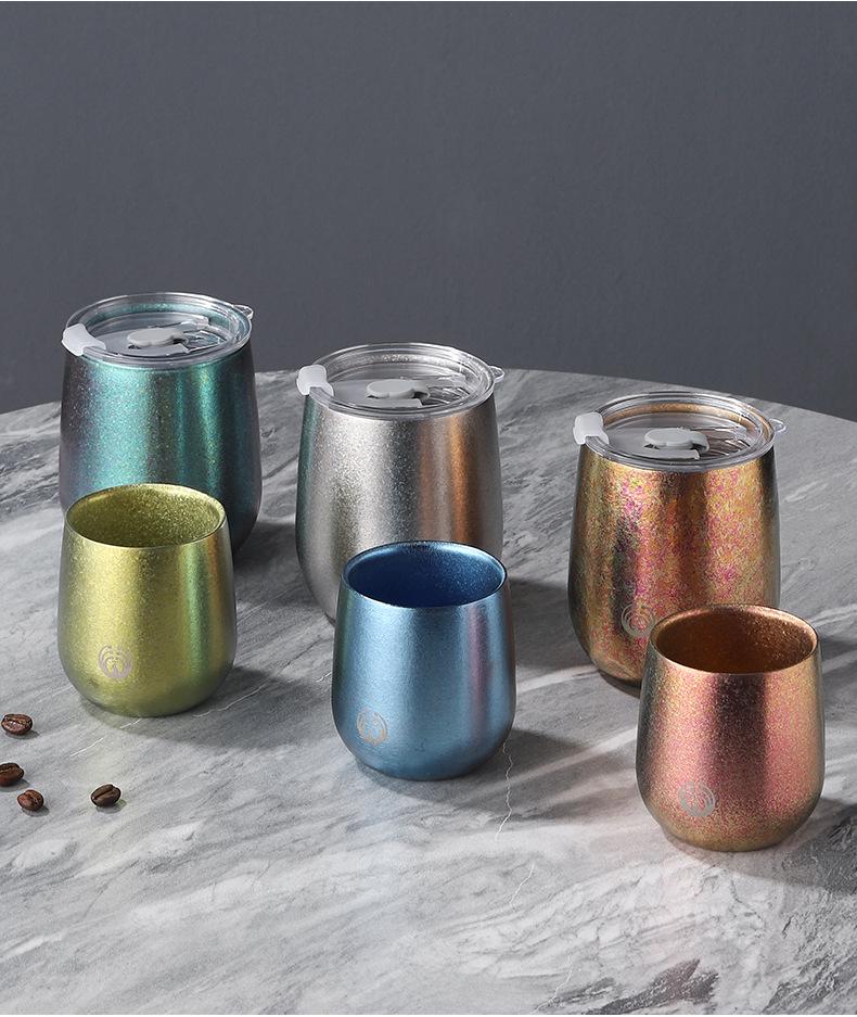 Pure Titanium Double-Layer Coffee Cup: Stylish, Portable, and High-Quality for Home or Outdoor Use.