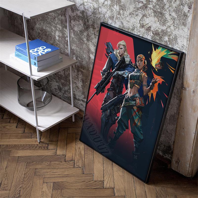 Valorant Klasická videohra Anime 80. léta Retro obraz do obývacího pokoje Herna Obraz na plátně Umělecká výzdoba domova Tisk plakátu Dárek