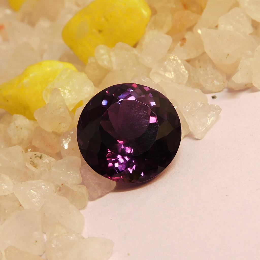 CERTIFIED Color Change 12.10 Ct Natural Alexandrite Round Cut Loose Gemstone