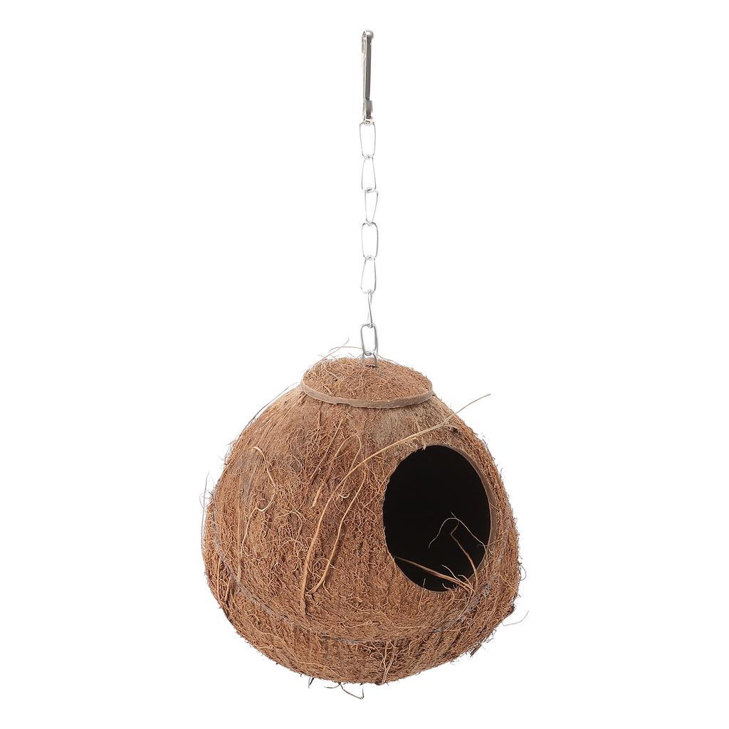Bird Nest Leopard Gecko Coconut Shell Parrot Pet Supply House Accessories Biting Plaything Small Birds Toy Natural Sleeping