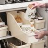 Baicaoyuan Storage Box, Kitchen Organizer with Wheels, Cabinet Storage Basket, Under-Sink Organizer, Medium Size