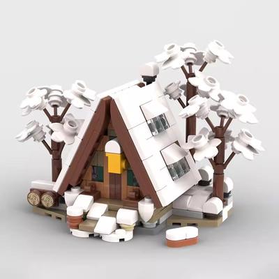 Block Mini Winter House Model Technology Bricks Street Mini Forest Hut Winter Blocks Creative DIY Toys Set Bricks Gifts