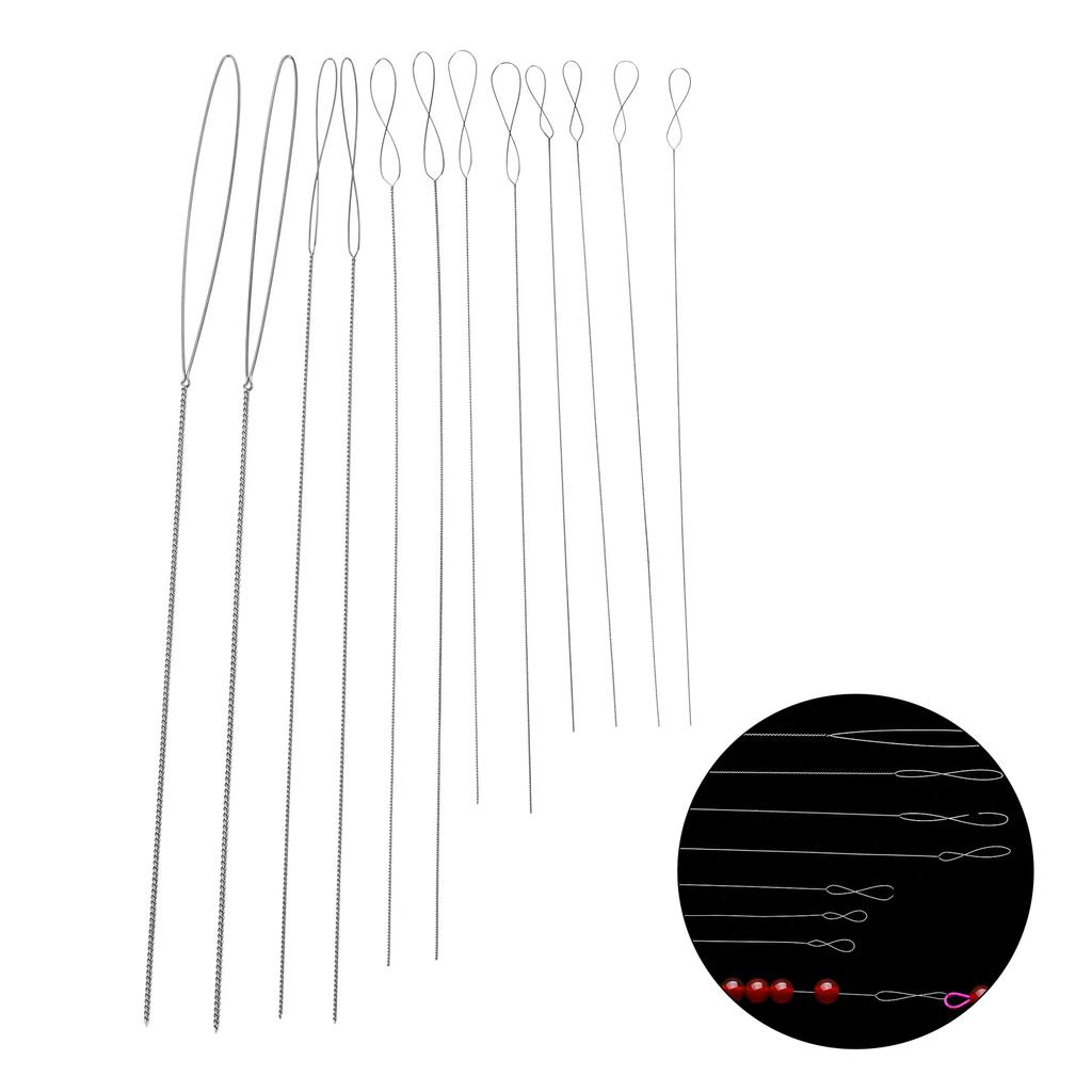 2Pcs 0.15-0.7mm Stainless Steel Big Eye Beading Needles Easy Thread String Cord Pins For Beads Pearls DIY Jewellry Making Tools