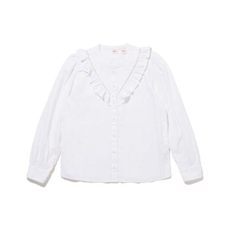 

Levis Однотонная рубашка с круглым вырезом на одной пуговице и длинным рукавом Женские рубашки Белый A7356-0000 XS