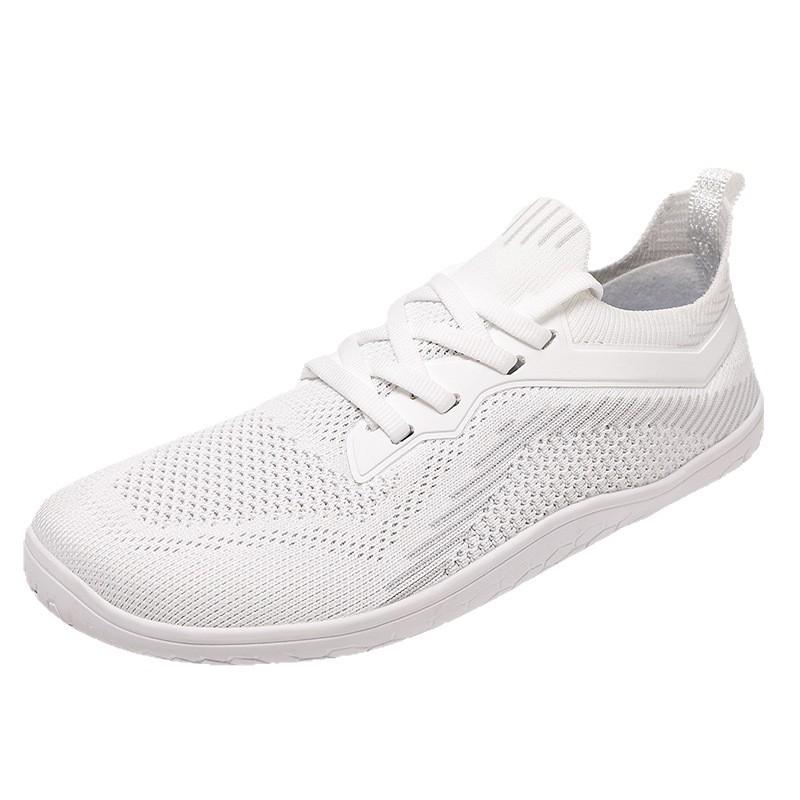 New Unisex Plus Size Flyknit Wide Toe Barefoot Hiking Sneakers - Breathable, Non-slip, Flat Bottom.