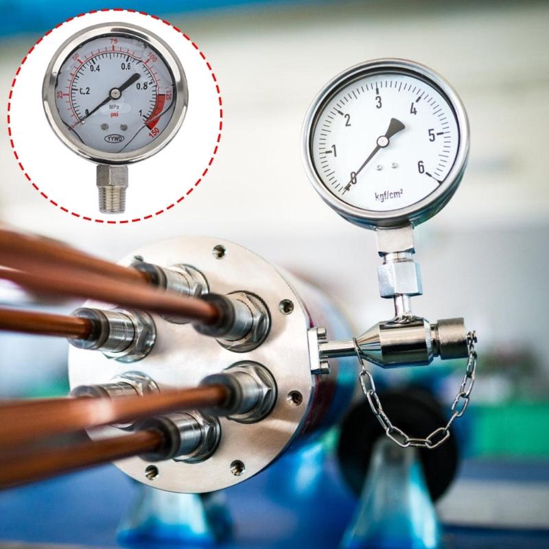Clear Read Industrial Radial Pressure Meter 0-0.1Mpa/3.0Mpa Ranges High Durability Copper Cores For Hydraulic Systems