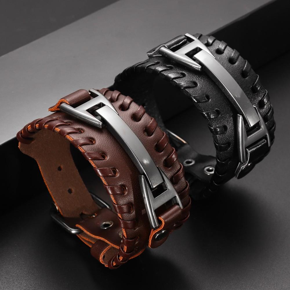 Fashion Punk Leather Bracelet for Men and Women, Small Personality, Retro Couple Accessories, Bracelet, Casual Wrist Strap