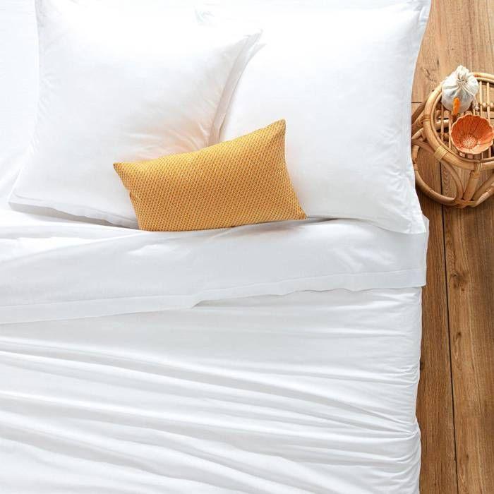 Taie D Oreiller "Carina" Coton Blanc 50x70cm - Atmosphera Createur D'interieur