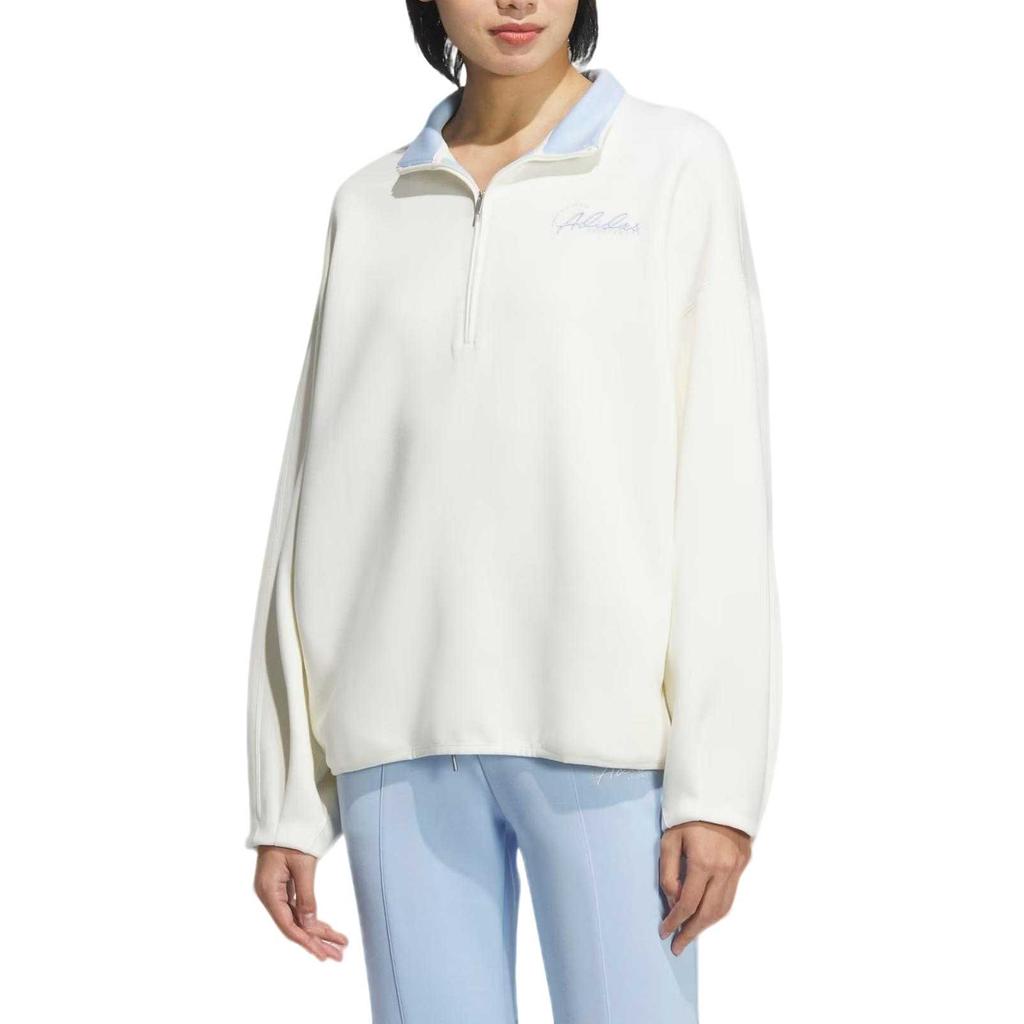 Adidas Sweatshirts Women's White Stand Collar Moderate Regular JZ1659