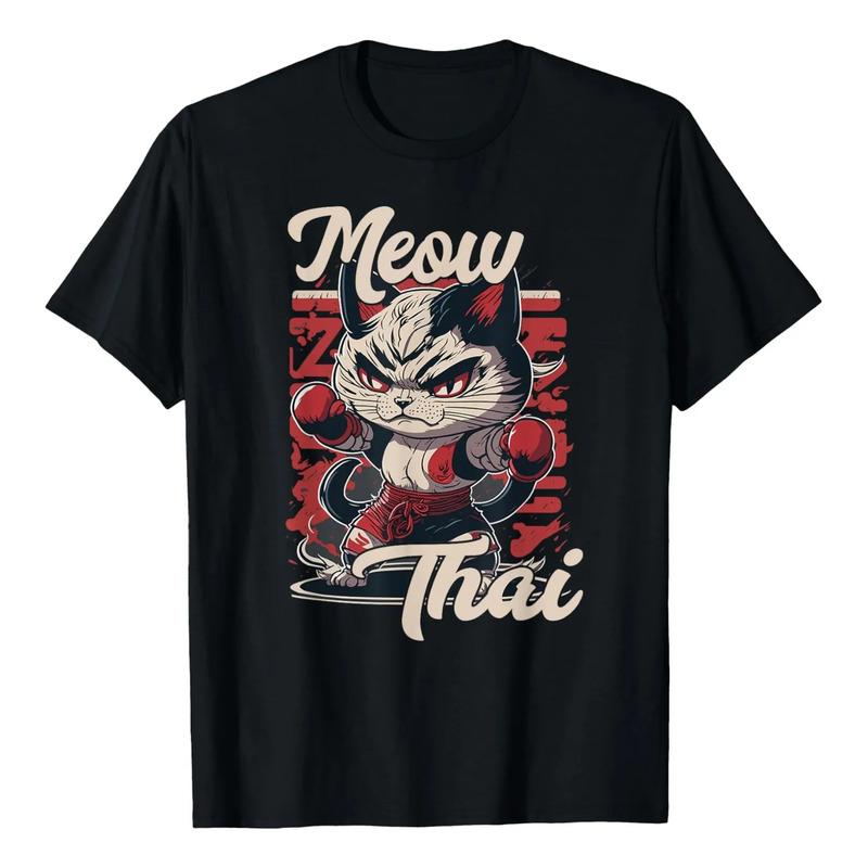 Camiseta Meow Thai Fighter Cat Muay Thai Boxing Cat S разноцветный