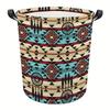 1pc, Dokriy, Handle-Equipped Printed Pattern Laundry Basket Foldable, Durable, Large-Capacity Dirty Clothes Storage Basket Storage Bin, Shelf Baskets