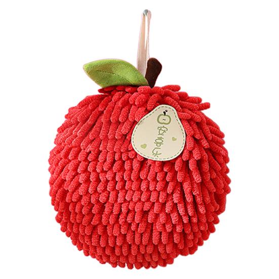 

Полотенце для рук из синели, милое, с фруктами хурмы, супер впитывающее, мягкая лохматая подвесная петля, быстросохнущее кухонное полотенце для ванной комнаты, подарок на Новый год C