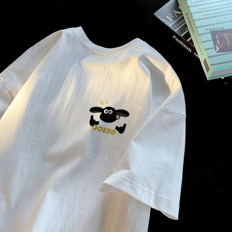 Women's 100% Pure Cotton Loose Fit White T-Shirt - Casual Short Sleeve Top for Everyday Wear