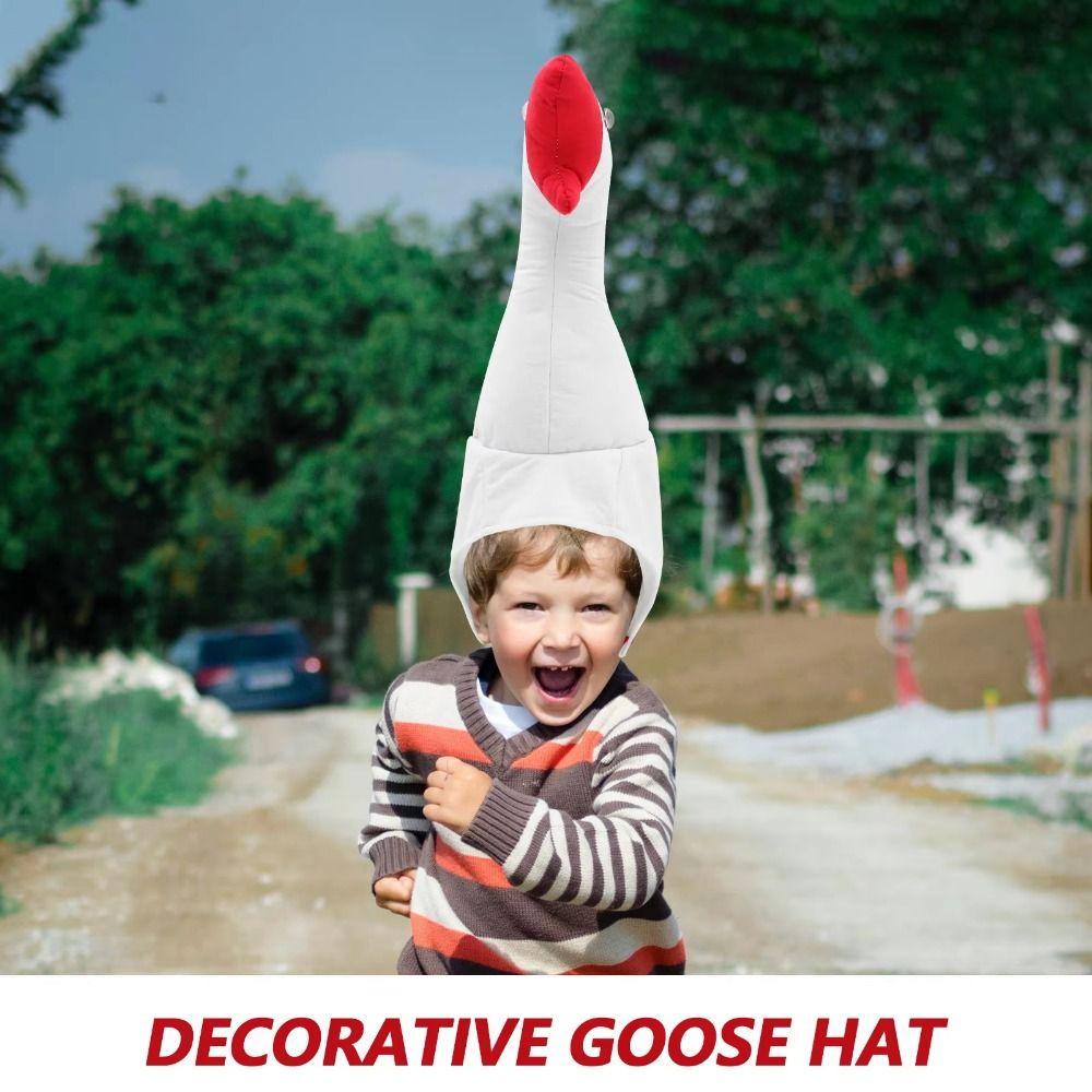 Creative Big Goose Headgear Plush Cartoon Goose Hat Halloween Party Hat  Party Headdress Decoration