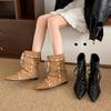 Women Flats Ankle Boots New 2025 Winter Trend Shoes Casual Party Pointed Toe Brand Chelsea Designer Woman Zapatos Mujer