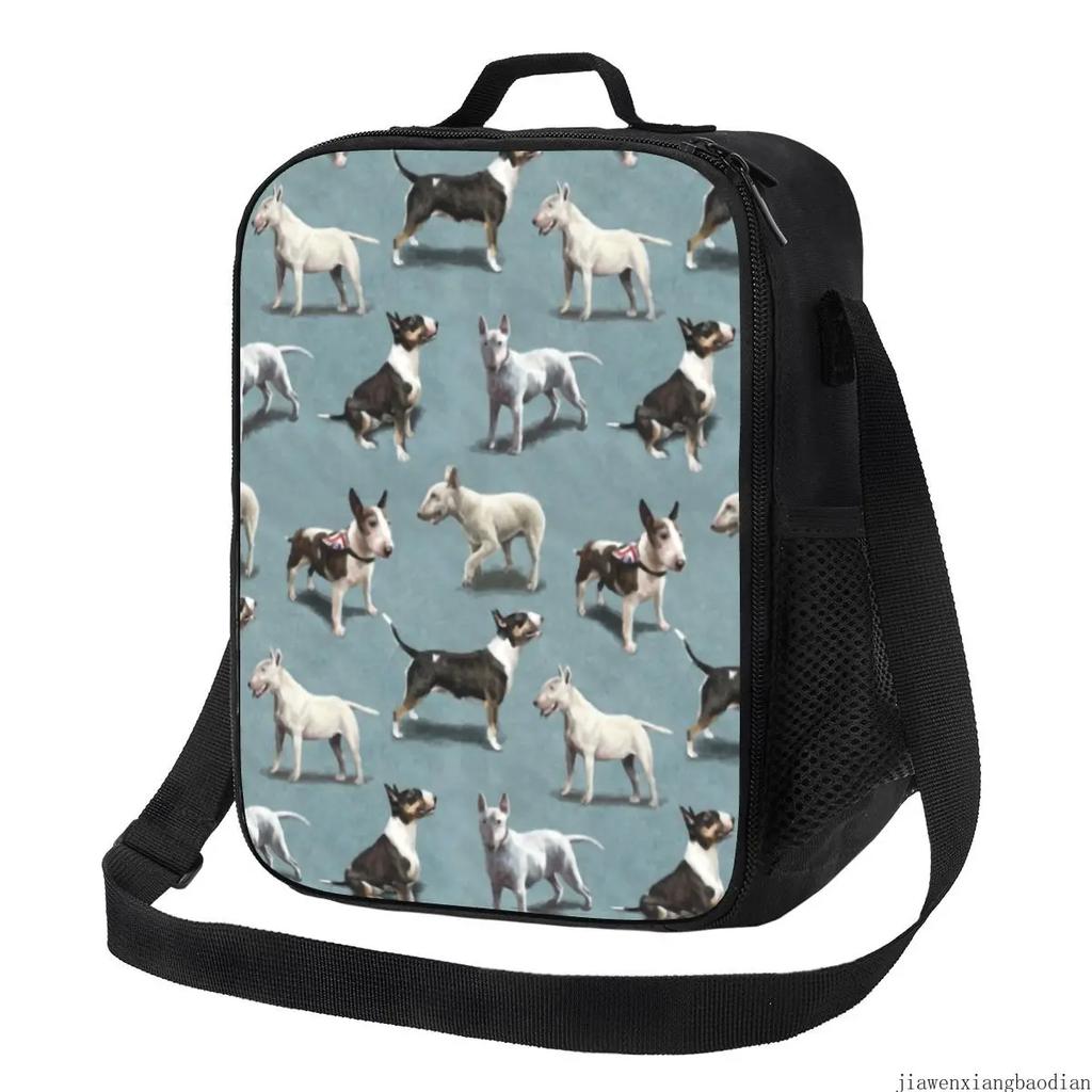 Bull Terrier Dog Portable Lunch Boxes for Waterproof Animal Cooler Thermal Food Insulated Lunch Bag School Children Student