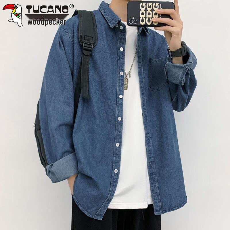 TUCANO Men s Casual Long Sleeve Denim Shirt M