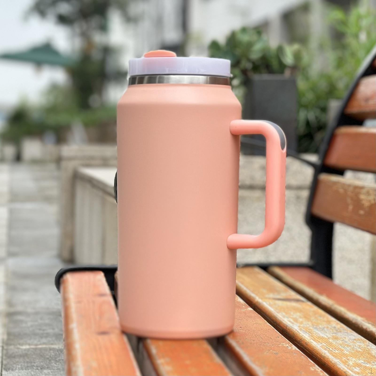 

Изолированная чашка из нержавеющей стали, автомобильный стакан, многоразовая практичная термокружка большой емкости с розовый