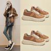 Casual Chunky Platform Sneakers dla kobiet Antypoślizgowe buty do chodzenia ze skóry PU Damskie wygodne sznurowane buty do biegania Oddychające buty do pracy Tenisówki