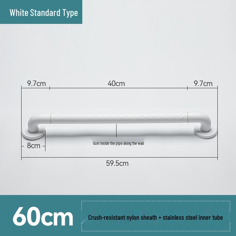 Stainless Steel Non-Slip Grab Bar for Barrier-Free Bathrooms, Ideal for Elderly and Disabled.