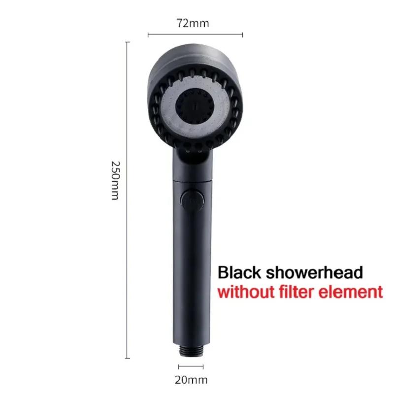 Shower Head with High-pressure Filter 3-mode Adjustable Spray Massage Brush Rainproof Faucet Bathroom Accessories
