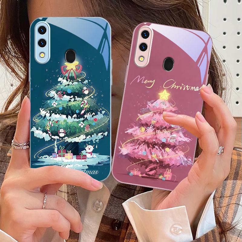 Decorated Christmas Tree For Samsung A73 72 71 A70 56 55 54 A53 52 51 50 42 A35 A34 33 32 31 26 25 24 23 22 30 glass phone case