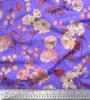 Soimoi Japan Crepe Satin Fabric Leaves,Peony & Dahlia Flower Printed Fabric 1 Metre 42 Inch