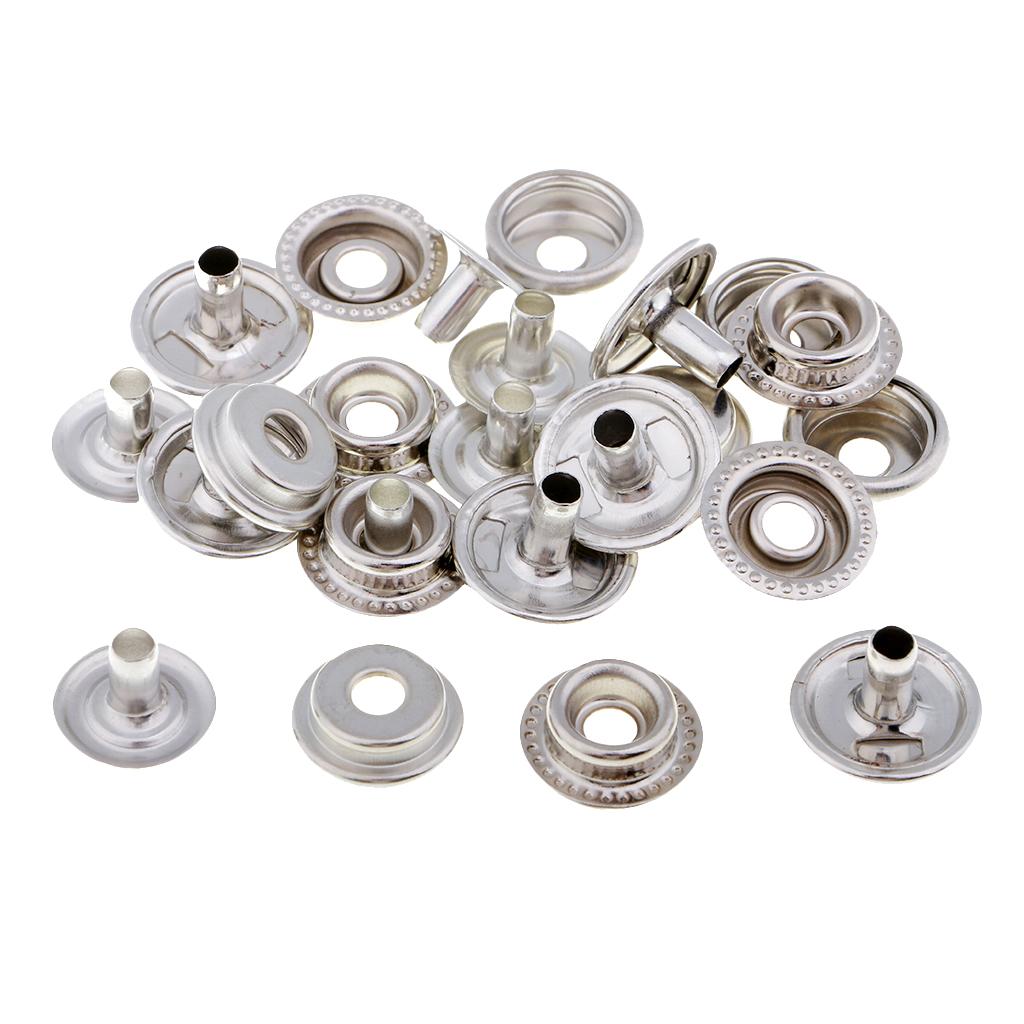 6Pcs Metal Snap Buttons Sewing Fasteners 15mm with Punch Die Tool