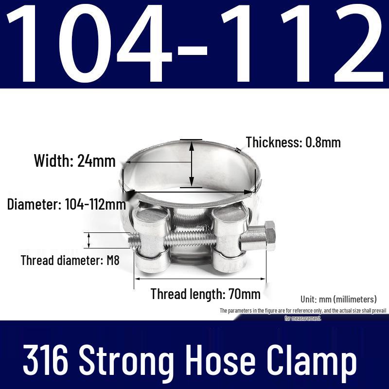 316 Stainless Steel European-Style Thickened Single Head Hose Clamp