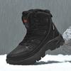 Outdoor Men's Fleece Lined Waterproof Cotton Snow Boots Winter Cotton Mountain Climbing Shoes Round Toe Mid Heel Boots Zapatos