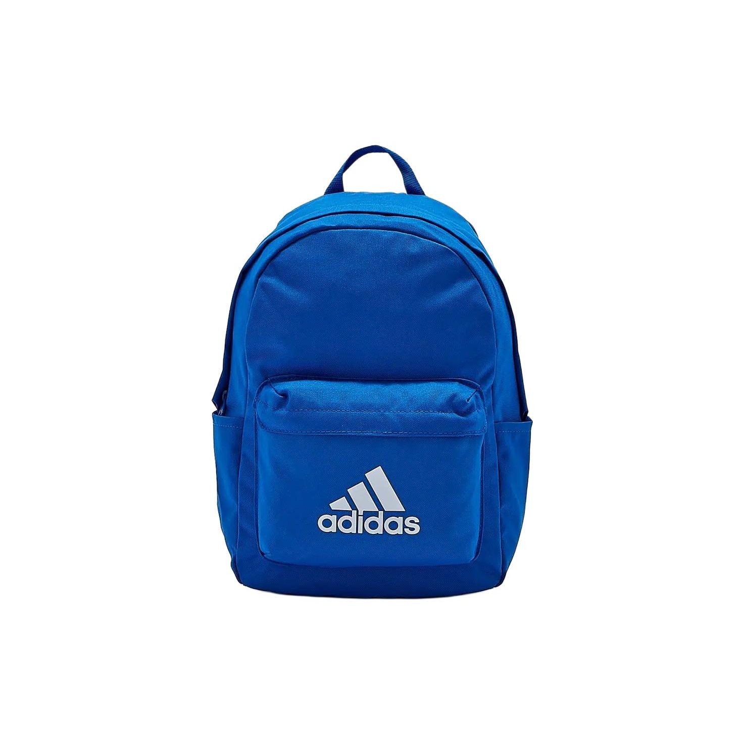 Adidas Zipper Closure Solid Color Logo Print Recycled Polyester Backpack Unisex Backpack Blue White IL8451 Blue & White