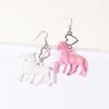 Acrylic Unicorns Earrings Adorable Ponies Heart Charm Ear Rings Unique Earwear Accessories for Fashionable Women